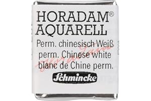 ‎SCHMINCKE Schmincke – HORADAM® AQUARELL - feinste Künstler-Aquarellfarben, 102 Permanent chinesisch Weiß, 14 102 044, 1/2 Näpfchen
