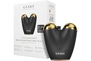 GESKE | SmartAppGuided™ MicroCurrent Face Lifter | 6 in 1 | Lifting facial | Outils de soins de la peau | Lifting visage | Appareil anti-âge | Micro-courant contre les rides