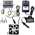 Shockley XH-W3001-50 to 110c Intelligent Digital Thermostat temperature controller combo XH-W3001 (12V Without Direct Output) + 12V 2AMP Adapter + FAN + Alligator Clips + DC Female JACK + Hygrometer FY-11