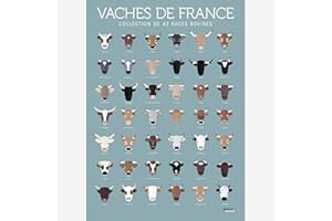 LA MAJORETTE A MOUSTACHE La Majorette À Moustache - Affiche Vaches de France - 50 cm x 70 cm - Livrée dans Un Tube Protecteur en Carton (53 cm x 6 cm) pour Les Amateurs de Nature