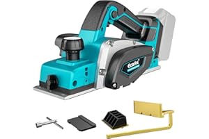 Ecarke Rabot électrique sans fil 750 W – compatible avec batteries Makita 18 V, moteur brushless, 15 000 tr/min, largeur 82 mm, profondeur 0–2 mm – Bois, meubles & bricolage – sans batterie