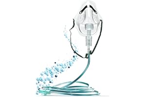 ‎MAPEAU Sauerstoffmaske mit Vernebler, 2 mtr. Schlauch, Gummizug und Nasenbügel, Atemgasbefeuchter Mapeau O2 Maske