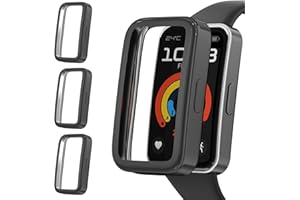 OUMIDA [3 Pack]Screen Protector Cases for Huawei Band 10 Screen Protector, Ultra-Thin Slim Soft TPU Plated Bumper Full Protective Case Cover [Scratch-Proof] for Huawei Band 10/9/8