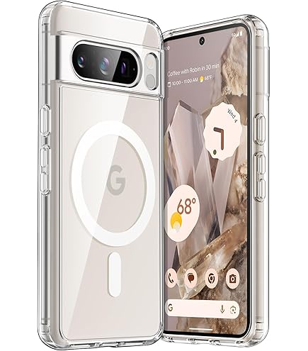 JETech Coque Mate Pour Google Pixel 8 Pro 6,7 Pouces 2023 – Translucide Givrée, Fine, Anti-traces – Rose