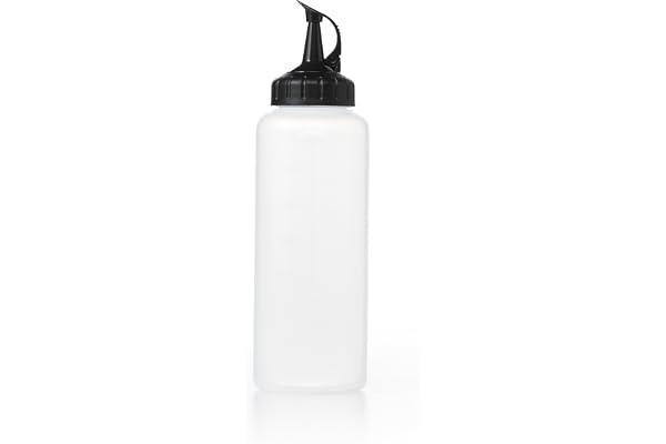 OXO Good Grips Chef klämflaska, medium | Precisionshällning för olja, dressing och såser, fäst lock för enhandsanvändning, måttmarkeringar