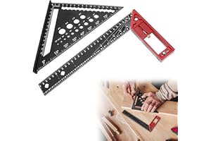 zhongko Zimmermannswinkel Set Anschlagwinkel Metall Kombinations 180mm Speed Square 300mm Anschlagwinkel Aluminiumlegierung Tischler-Messwerkzeug für Messmarke