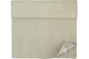 Linen & Cotton Luksusowy bieżnik na stół Florencja, 100% len - beżowy/naturalny (43 x 270cm)