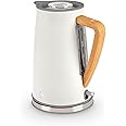 Swan SK14610WHTN, Nordic Rapid Boil Jug Kettle, Wood Effect Handle, Soft Touch Housing and Matt Finish, 3kw, 1.7 Litre, Cotto