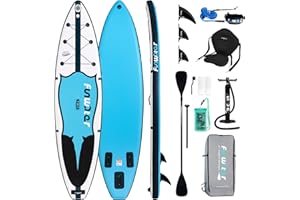 FunWater Tavola gonfiabile con pinne,guinzaglio di sicurezza, pompa a mano, pagaia,zaino Sup,per adulti e ragazzi di tutti i livelli