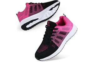 Youecci Chaussures de Course pour Femmes Légères - Chaussures de Marche Respirantes pour Sports, Tennis, Athlétisme, Gym, Baskets décontractées en Maille Anti-dérapantes