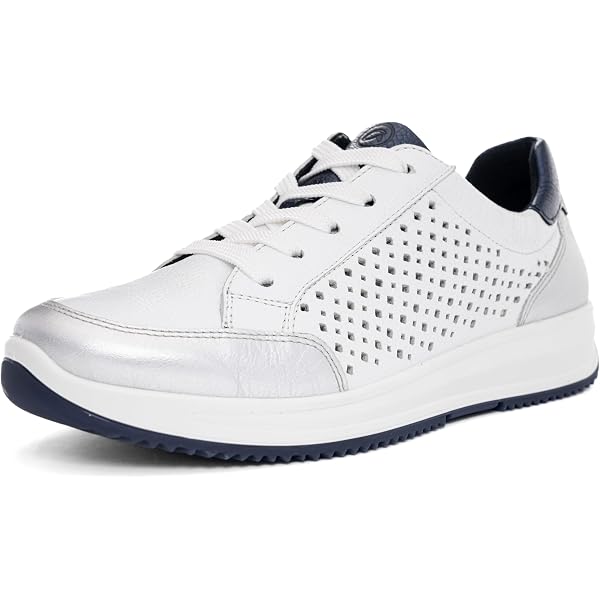 ARA Malibu Scarpe Da Ginnastica Donna | Shell White Limoncello Peach | Taglia 41 Larga | Suola Intercambiabile High Soft - 4
