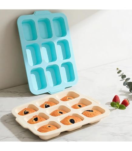 CAKETIME Mini-Kastenformen (2 Stück) - Metallverstärkt, 8 Mulden, Antihaftbeschichtet, Für Brot & Desserts
