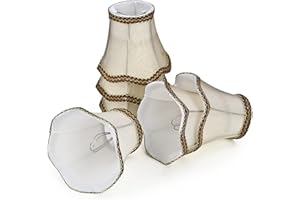 Fuloon Set of 6 Clip On Lamp Shade Kit Little Upright Candle Chandelier Drop Light Lampshade (Gold)