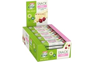 ENERVIT Enerzona Snack 40-30-30 Confezione 30 Barrette Gusto Amarena Con Copertura di Cioccolato Bianco