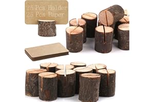 BESTEVERY 25 Stück Kartenhalter Aus Holz, Holz Hochzeit Platzkartenhalter, Platzkartenhalter Memohalter, Fotohalter Platzkartenhalter, Holz Kartenhalter Hochzeit, für Tischnummer, Namenskarte, Geburtstage