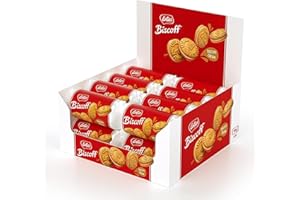 COCOJOY Biscotti Lotus Ripieni di Crema Biscoff 16 Pacchetti da 5 Biscotti Dispenser Pz5 Gr.50x16