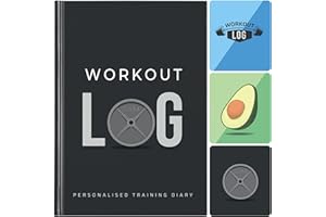 WORKOUT LOG GYM Fitness Logbook - Planificador de entrenamiento - Tamaño A5, Gris antracita - Diario de entrenamiento - Establecimiento de objetivos para culturismo - por Workout Log