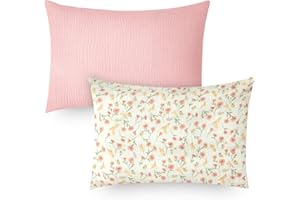 Winmany Fundas de almohada de muselina de algodón para niños pequeños, fundas de almohada de viaje con diseño de sobre, accesorios de cama para cuna de 13 x 18 pulgadas, 14 x 19 pulgadas, 12 x 16