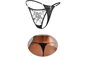 ohmydear Tanga de Encaje para Mujer Bragas Sexy Cintura Baja con Diamantes Ropa Interior Erótica T-Back Tanga Hilo Talla Grandes Tangas Mujer Pack Cinturón es Ajustable