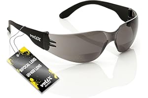 voltX GRAFTER Bifocal Lightweight Reading Safety Glasses (SMOKE LENS +2.0 Dioptre) Cycling Sports Glasses UKCA & CE EN166f UV400 anti fog coated lens