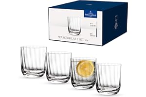 Villeroy & Boch - Rose Garden verre à eau, ensemble de 4 pièces, 250 ml, cristallin
