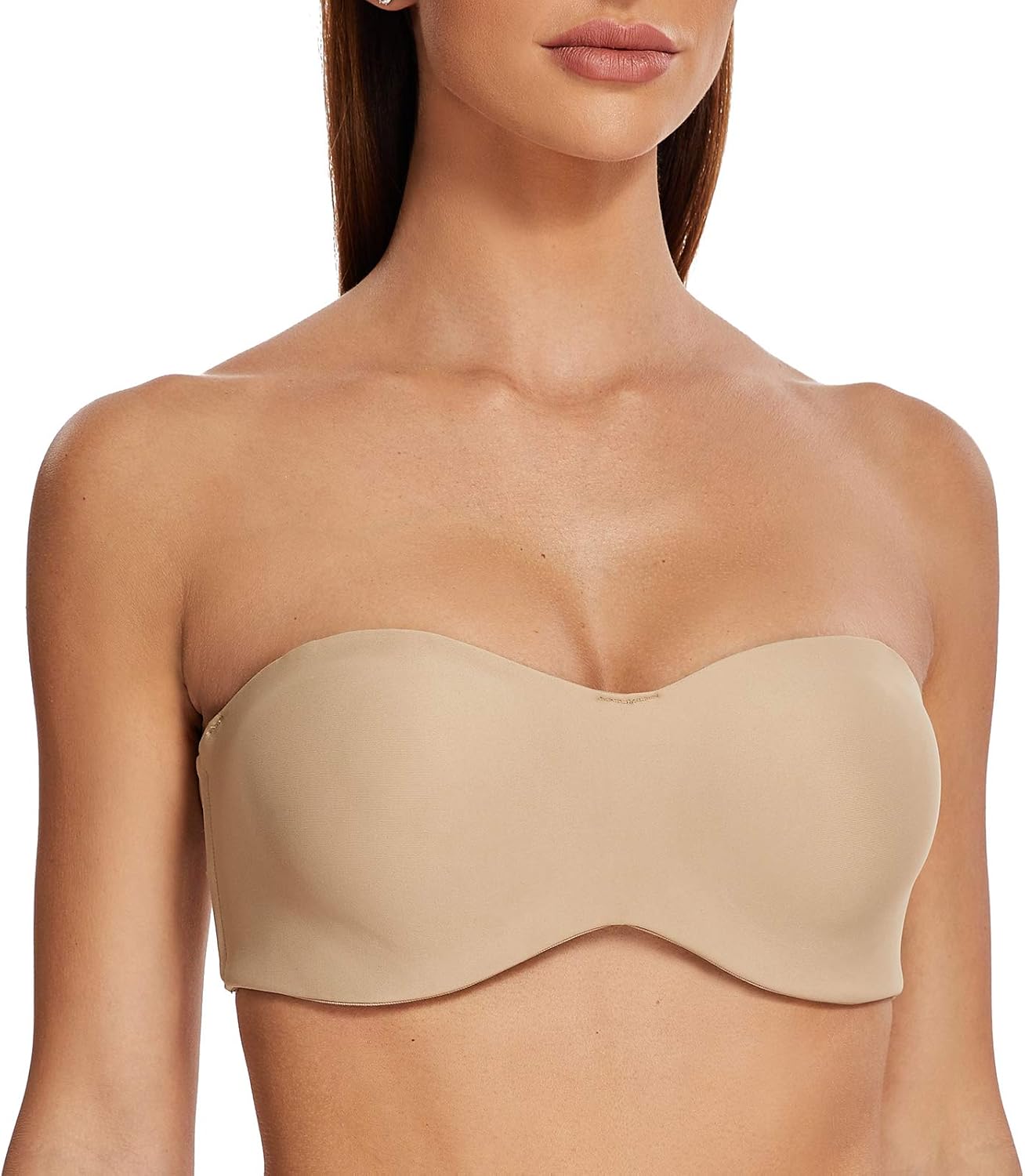 MELENECA Women's Strapless Minimizer Multiway for Large Bust Unlined Seemless Underwire Bandeau Bra