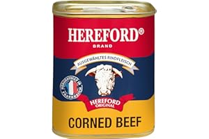 Hereford Corned Beef 200 g I gepökeltes Rindfleisch zerkleinert und in eigenem Saft gekocht I original Hereford Corned Beef I ausgewähltes Rindfleisch