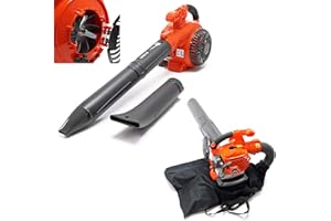 Wiltec Aspirafoglie, Soffiatore foglie & tritafoglie 3in1 a benzina 1 CV 26 ccm Sacco di raccolta da 50 l