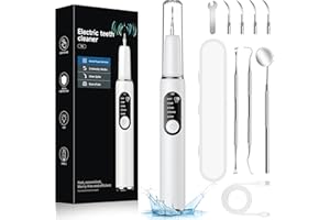 FIVAVA Zahnsteinentferner Zahnreinigung Set Pro Zahnreinigungsset für Zahnpflege zu Hause und Hunde und Katzen, Elektrische Zahnreiniger für Es Gibt 5 Modi und 4 Reinigungsköpfe