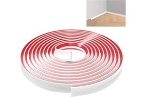 Lifuncren 8 mètres Moulage Flexible en Triangles Auto-adhésive, Adhésif Bandes de Calfeutrage en TPE pour Moulure Plafond, Moulure Adhesive Pour Bords de Murs, Sols, Carreaux, Armoires(Blanc,19x13 mm)
