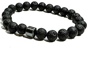 LW LUXOTTICA DI LEWIS Pulsera Hombre Perlas Negra Brazalete Piedras Naturales Onix - Mejor Regalo para Hombre Amigo Padre Hermano - Regalo Cumpleaños Navidad San Valentín