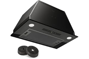 Klarstein Dunstabzugshaube 52cm, Abluft/Umluft-Dunstabzugshaube mit Filter, LED-Beleuchtung, Timer & Touch-Bedienfeld, Leise Einbau-Abzugshaube mit 439 m³/h Luftstrom, Edelstahl-Dunstabzug