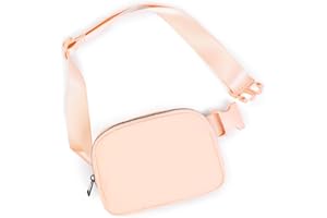 ODODOS Unisex Mini Belt Bag with Adjustable Strap Fanny Pack Small Waist Pouch for Workout Running Traveling Hiking, Pale Coral