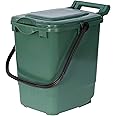 Large Compost Caddy - Green - for Food Waste Recycling (23 Litre) - 23L Plastic Composting Kerbside Bin