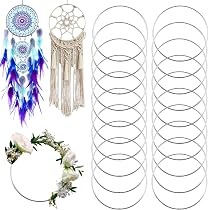 Vaessen creative Métal pour Loisirs Créatifs, Blanc, 4 pièces, 25 cm, Anneaux Capteur de Rêves, Macramé à Accrocher au Mur, Crochet, Bohémien, Décorations et Mariage et Plus
