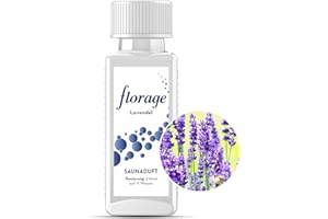 ‎FLORAGE Florage 100ml Saunaaufguss LAVENDEL - 50 Jahre Erfahrung als deutsche Duftmanufaktur, hochergiebiges Aufgussmittel für die Sauna, viele Aufguss Düfte, vegan und ohne Tierversuche, auch als Set