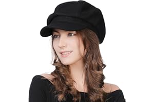 Comhats Damen Ballonmütze Wolle warme Schirmmütze Wintermütze Barett Maler Mütze mit Visor