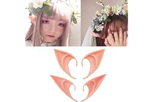 SIXIUDIA 2 Paare Latex Elfenohr Cosplay Pixie Elf Ankleiden Kostüm Weiche Spitzohren Maskerade ZubehörHalloween Partydekorationen Zubehör