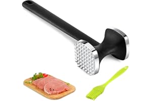 MKITNVY Attendrisseur de Viande, Marteau à Viande, Marteau à Steak, Marteau à Double Face pour Attendrir la Viande, Marteau à attendrir avec Manche Antidérapant pour Steak, Poulet, Argenté, Côtelettes