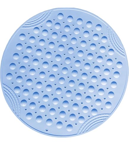 Runde Duschmatte Mit Blumenmuster – PVC, Rutschfest, Schnell Trocknend, 60x60 Cm (Orange)