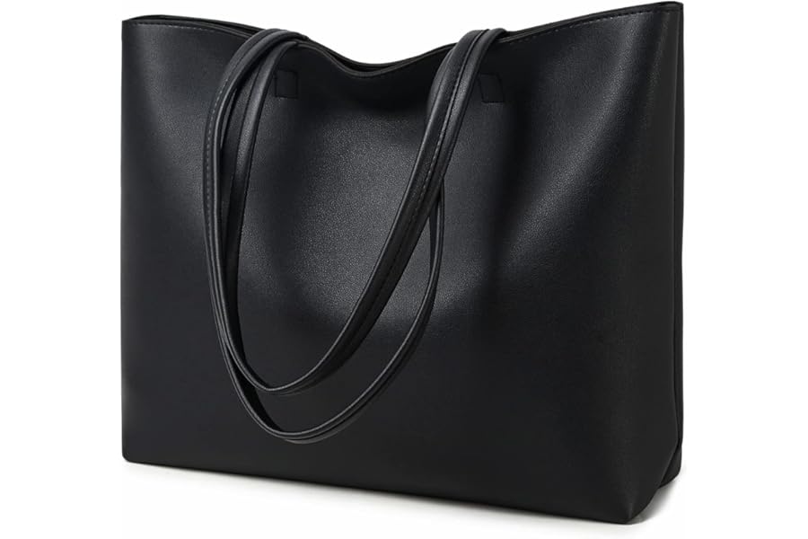MEEGIRL Ladies Tote Bags Simple PU Leather Handbags Work School Shopping Bags for Women with Zip and Inner Pocket