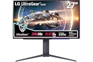 LG Ultragear™ 27GR95QE-B Ecran PC Gaming OLED 27" - dalle OLED résolution QHD (2560x1440), 0.03ms GtG 240Hz, HDR 10, DCI-P3 98.5%, AMD FreeSync Premium, Compatible NVIDIA G-Sync, HDMI 2.1