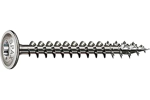 SPAX 0257000600605 - Tornillo para madera (cabeza plana, T-Star plus, 4 Cut, rosca completa, 1,4567, 6,0 x 60 mm, 100 unidades, acero inoxidable A2)
