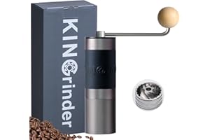 KINGrinder K0 - Molinillo de café manual con 140 grados de molienda ajustables para Aeropress, French Press Drip, 20-25 g de capacidad