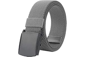 LionVII Ceinture Élastique pour Homme, Boucle en Plastique, Sans Métal Ceinture Homme Extensible pour le Travail