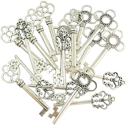 40 Pcs Mixed Skeleton Keys In Antique Style Bronze Vintage Key Charms Small Skeleton Keys Charm Birthday L 1061771 - Foto 4