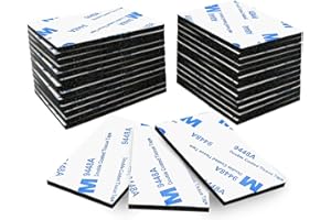 kinoco 20 pcs Autocollants Double Face Extra Forts - Adhésif Puissant pour Maison, Décoration & DIY - Forte Adhésion (5 cm x 3 cm x 3 mm, rectangles) ﻿