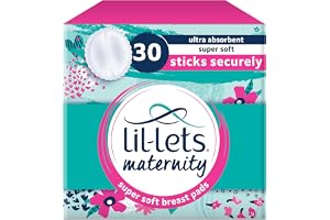 Lil-lets Maternity Breast Pads - Nursing Pads - Nipple Covers Ultra Absorbent Super Soft Slim Sticks Securely Leak Protection -Comfort Fit 30 pcs