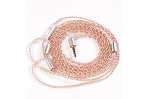 EZ EAR KBEAR Cavo per auricolari, 4N ad alta purezza singolo cristallo in rame nel cavo del monitor dell'orecchio, migliora il suono per TIN T2 T3 T2 PRO KBEAR F1 SE215 SE315 (MMCX, 3,5 mm, mic)