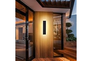 AOLED LED Wandleuchte Aussen/Innen Lang Wandlampe Anthrazit, Ip67 Wasserdicht Außenwandleuchten Aluminiumlegierung Schwarz Außenleuchte Terrasse Wandleuchte Für Gärten, Villa , Warmes Licht,30*5cm,7w